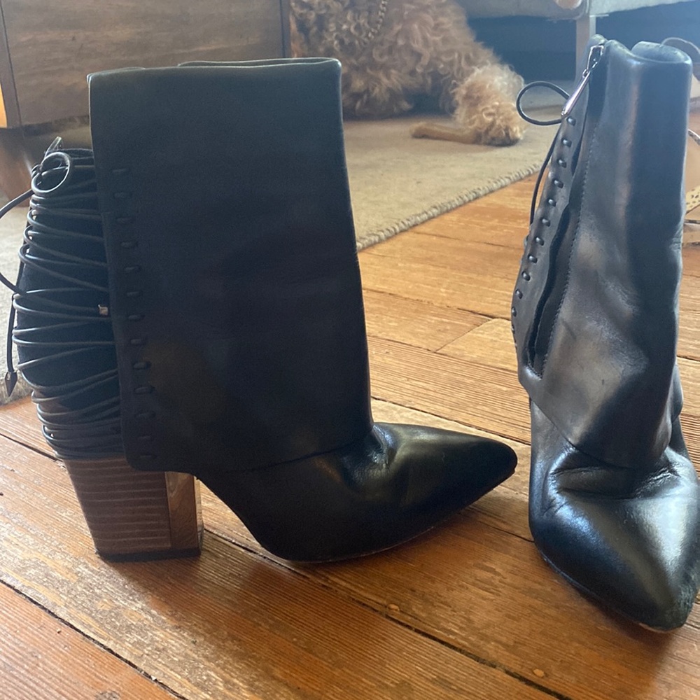 Sam Edelman booties with laced tie back